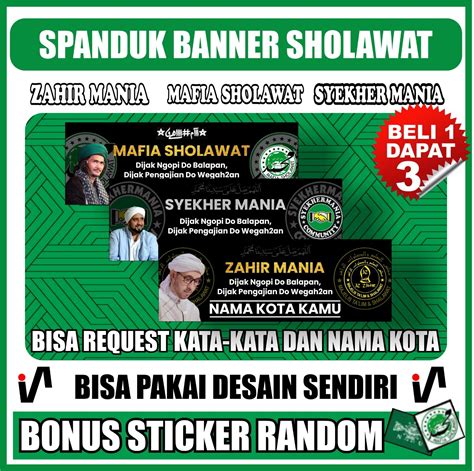 Promo Beli 1 Dapat 3 Banner Spanduk Sholawat Zahir Mania Mafia