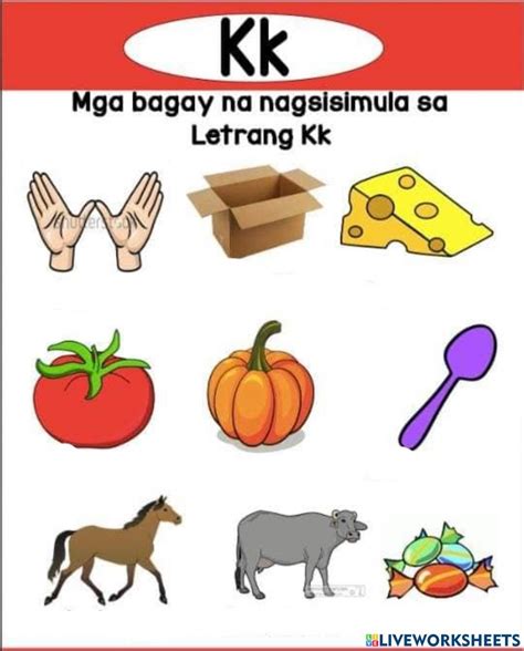 Mga Bagay Na Nagsisimula Sa Letrang K Worksheet Artofit