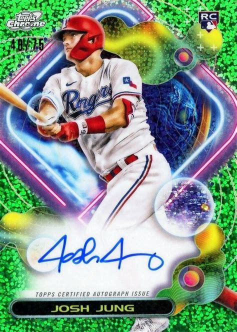 Josh Jung 2023 Topps Cosmic Chrome Cca Jj Autographs Green Space