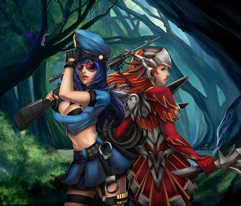 Officer Caitlyn Iron Solari Leona Wallpapers Fan Arts League Of