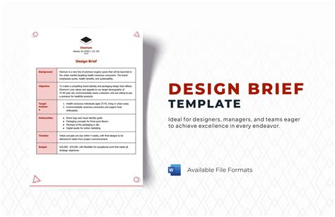 Design Brief Templates In Word Free Download