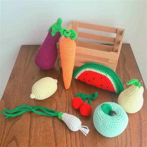 Set Mini Frutas Verduras Amigurumi Tejido Crochet Mebuscar Argentina