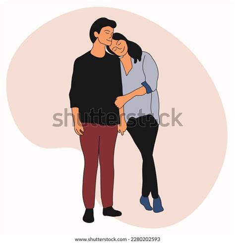 Couple Cartoon Character Hand Drawn Illustration Stock Vector (Royalty