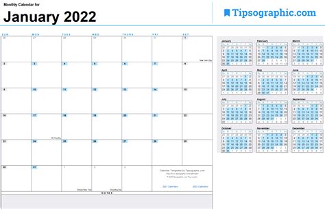 2022 Calendar Printable Excel