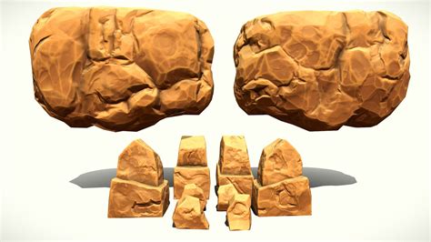 Rocks And Cliff Lp Stylized Buy Royalty Free D Model By