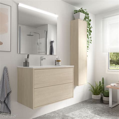 Mueble baño Salgar Optimus 800 con lavabo y espejo Compra web