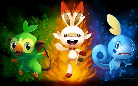 Grookey Scorbunny Sobble Pokemon Sword And Shield 4k 1 Wallpaper