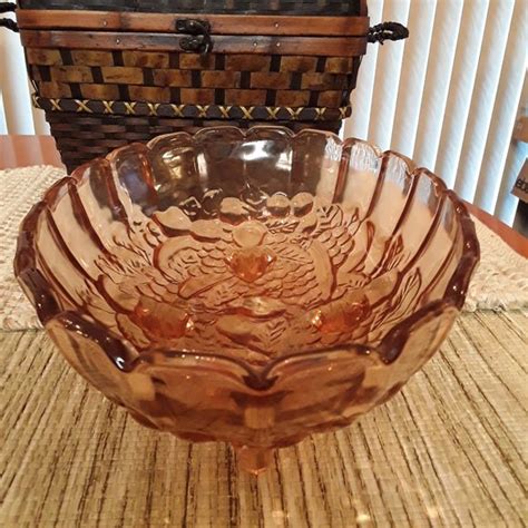 Accents Vintage Amber Glass Footed Fruit Bowl Poshmark