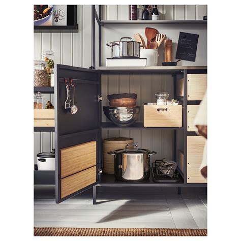 ÄSPINGE kitchenette black ash 120x60x202 cm IKEA Lietuva