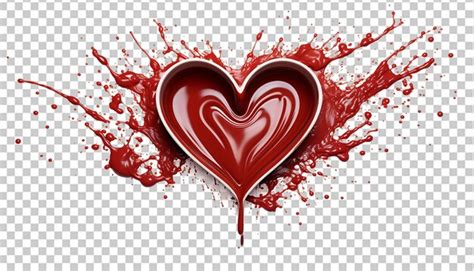 Premium PSD A Vibrant Red Hot Chocolate Splash Forms A Perfect Heart Shape Symbolizing Love