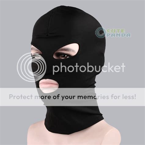 Black Spandex Hood Open Mouth And Eyes 3 Holes Stretchy Face Mask Ebay