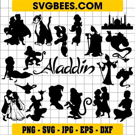 Disney Aladdin Silhouette Svg Collection Svgbees