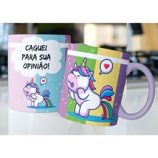 Caneca Personalizada Unicórnio Indelicado Embalagem para Presente