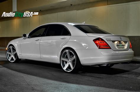 Mercedes Benz S 550 On 22 Giovanna Dramuno 5 Silver Machine Wheels