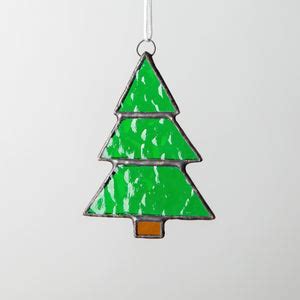 Christmas Tree suncatcher of stained glass for window