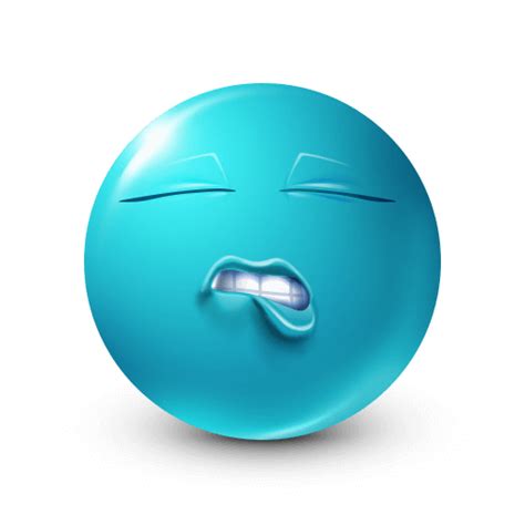 Sexy Biting Lip Blue Emoji