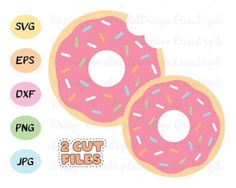 Donut SVG Layered Cut File Donut Svg Birthday Bitten Doughnut Etsy Israel