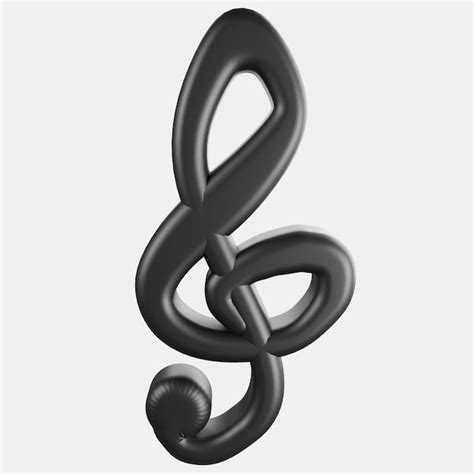 Premium Photo 3d Rendering Treble Clef Icon On Gray Background