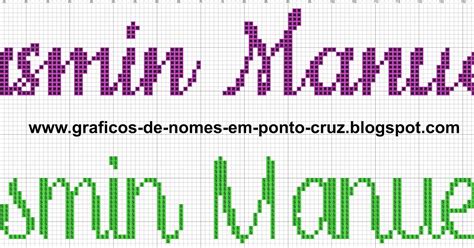 Gráficos de Nomes em Ponto Cruz Nome Yasmin Manuela em Ponto Cruz