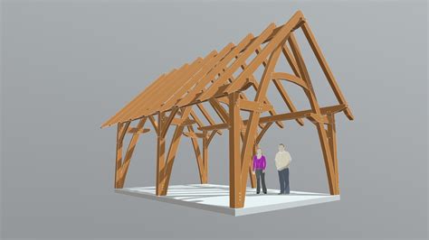 16x24 Cruck Timber Frame 3d Model By Timber Frame Hq Timberframehq