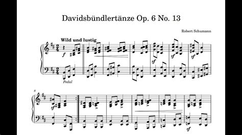 Robert Schumann Davidsbündlertänze Op 6 No 13 YouTube