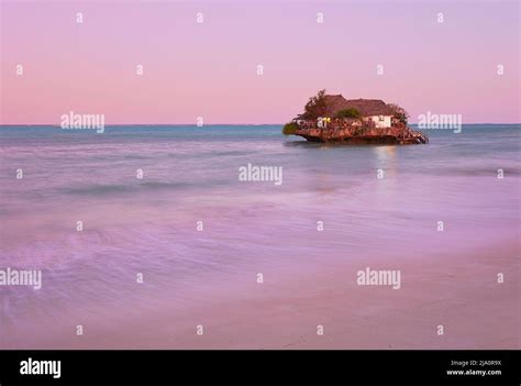 The Rock Restaurant At Twilight Michamwi Pingwe Zanzibar Tanzania