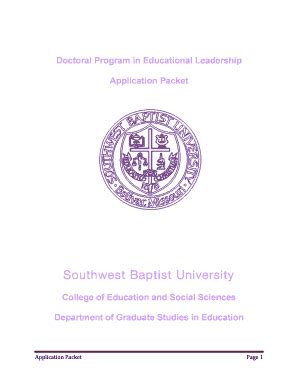 Fillable Online Sbuniv Application For The Doctor Of Education In