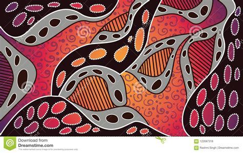 Fondo Aborigen Del Vector Del Arte Del Punto Ilustración del Vector