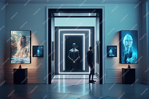 Premium Ai Image Hologram Screen Future Art Gallery