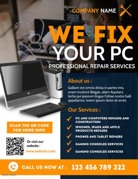 Copia De Pc Repairs Flyer Advertisement Postermywall