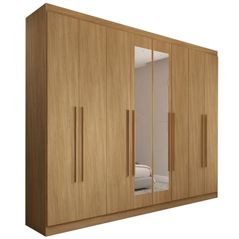 Guarda Roupa Casal Ele Ela - Guarda-Roupa Casal Ele e Ela 8 Portas 4 Gavetas com Espelho Cinamomo ...