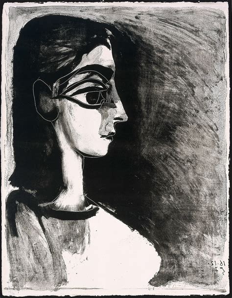 Luz Y Artes Buste De Profil Portrait Of Jacqueline De Picasso