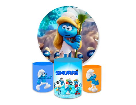 Kit Capa Painel Trio Cilindros Smurf Loja Bibi Pain Is