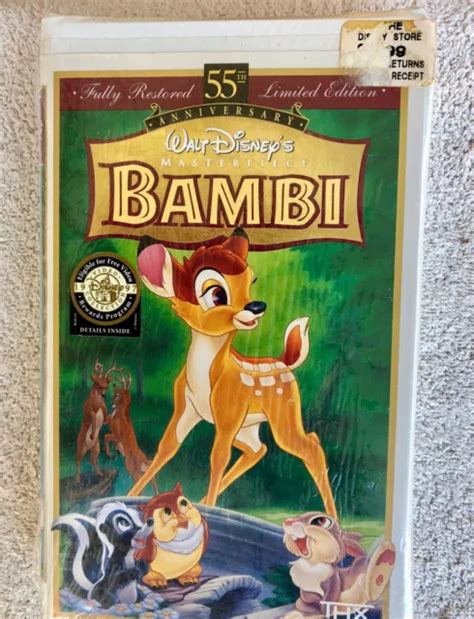 Bambi Vhs Walt Disney Masterpiece Th Anniversary Limited Edition New