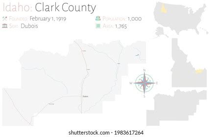 Large Detailed Map Clark County Idaho Stock Vector (Royalty Free) 1983617264 | Shutterstock