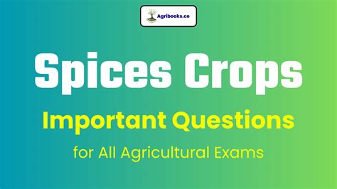 Spices Crops Important Questions 1 Agri Books