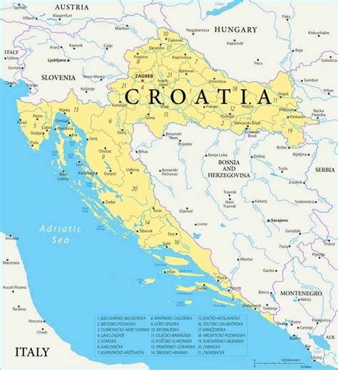 Mapas De Croacia Políticos Físicos Turisticos Para Descargar E