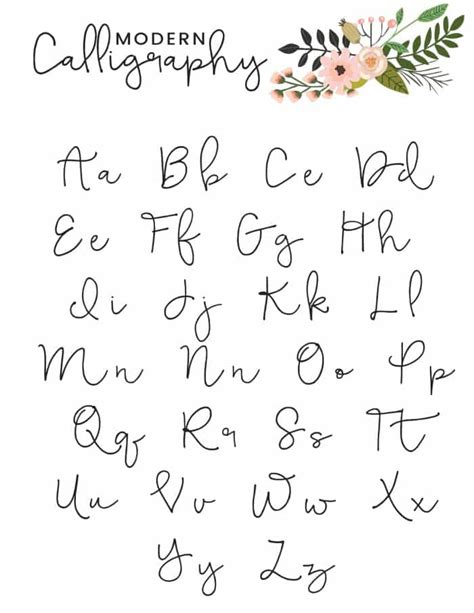 calligraphy alphabet printables