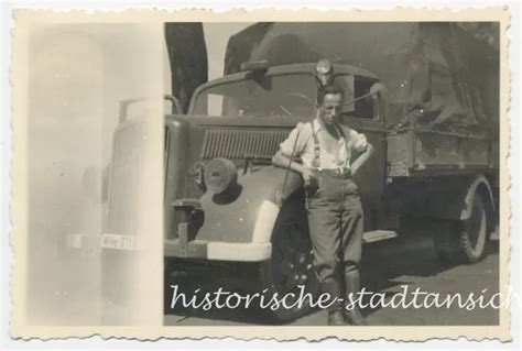 Lastwagen Lkw Weltkrieg Soldat Wehrmacht Altes Foto Er Eur