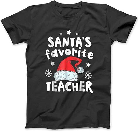 Santas Favorite Teacher T Shirt Christmas Women Funny Xmas Amazon Ca