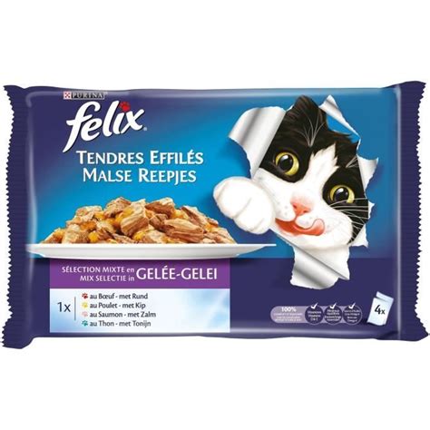 Pâtée pour chat viande poisson 4 x 100 g FELIX Cdiscount