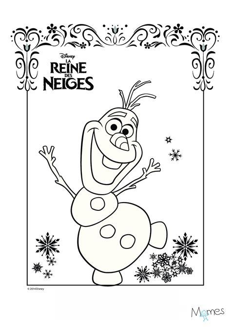 20 dessins de coloriage Reine Des Neiges Olaf à imprimer