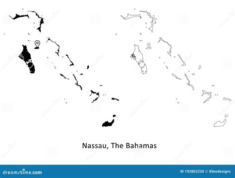 Nassau The Bahamas Detailed Country Map With Capital City Location Pin