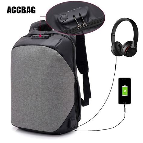 Novo usb 15 Polegada portátil mochila anti roubo daypacks de viagem à