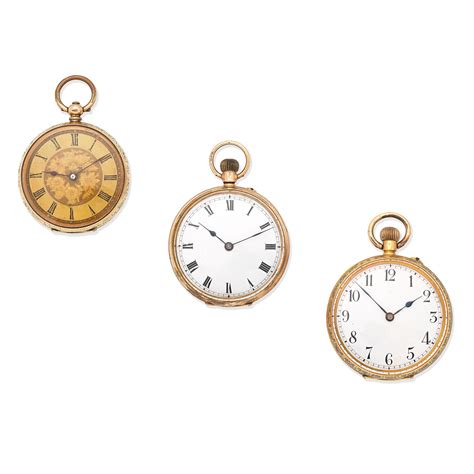 Bonhams A Lot Of Three Gold Pocket Watches 3 Various Dates