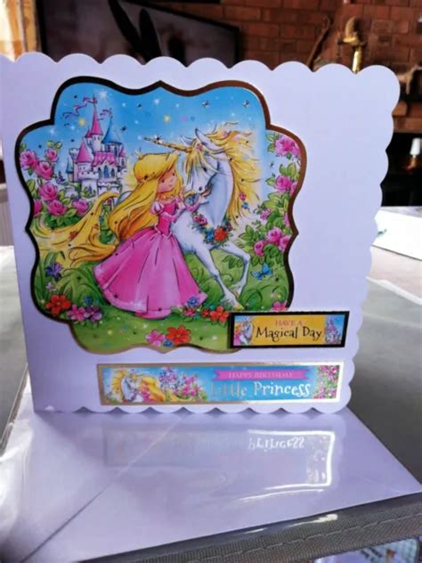 Carte Joyeux Anniversaire Fait Main Petite Princesse Licorne Et