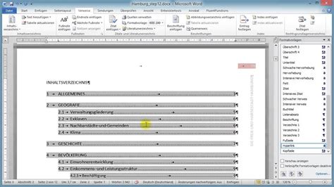 Umfangreiche Dokumente In Word Teil Inhaltsverzeichnis Erstellen