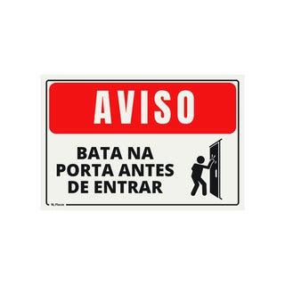 Placa De Sinaliza O Aviso Bata Na Porta Antes De Entrar X