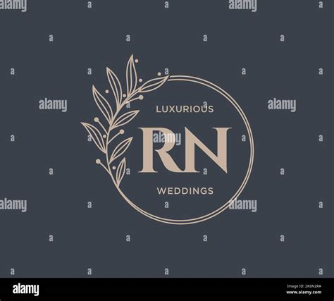 Rn Initials Letter Wedding Monogram Logos Template Hand Drawn Modern