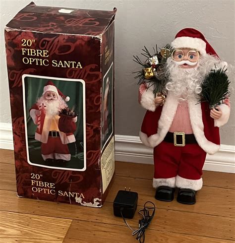 Vintage Fibre Optic Santa Father Christmas Light Up With Original